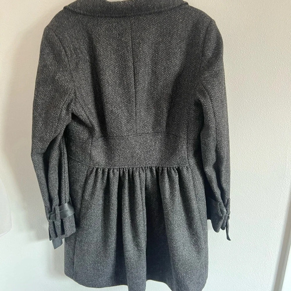 Peruvian Connection Herringbone Tweed Wool Alpaca Long Coat, size 12 - Picture 7 of 8